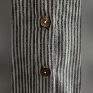 Sleeveless Striped Button Up Indian Linen Top